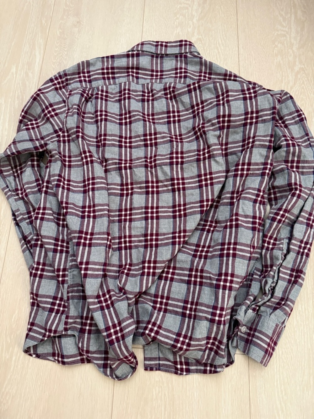 3/$10 Bonobos Plaid Button-Down Slim Fit Shirt in Burgundy and Gray - Picture 8 of 8